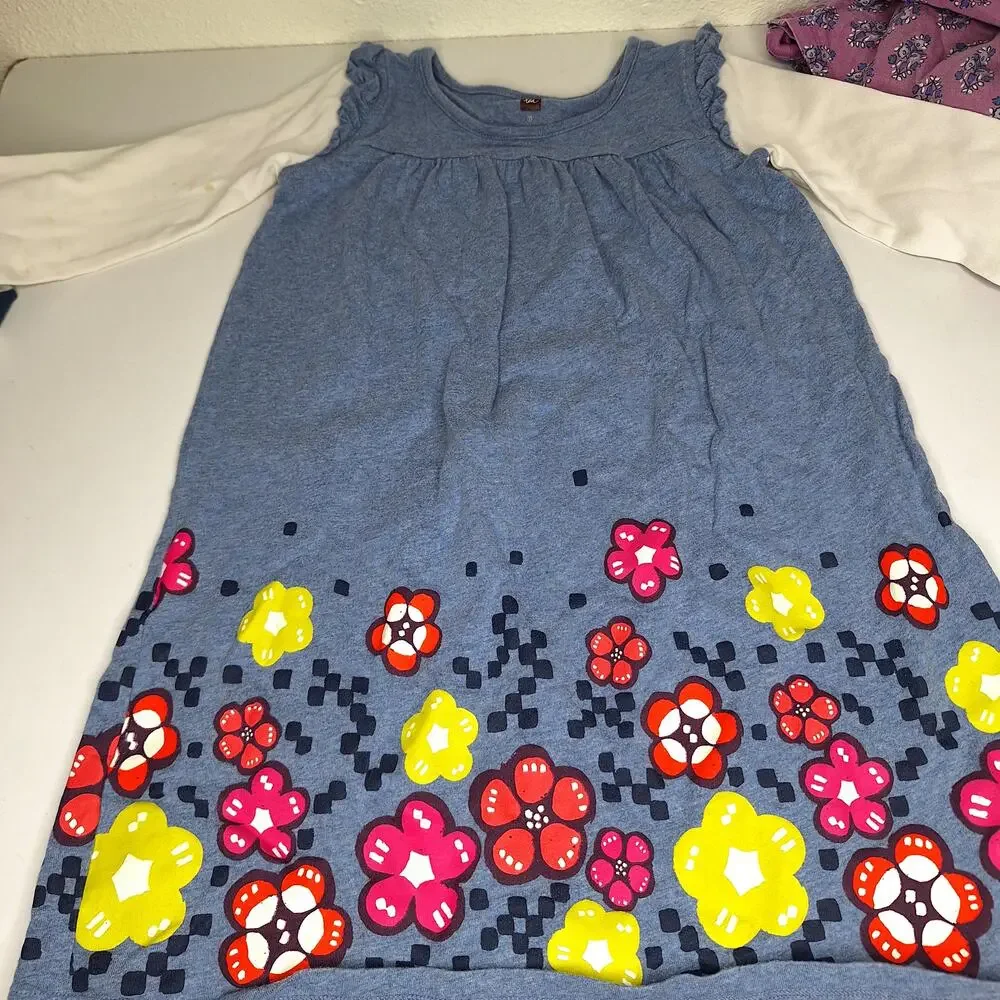 Tea Collection Lot of Girls Dresses 6 100% Cotton Twirl Floral Stripes Casual